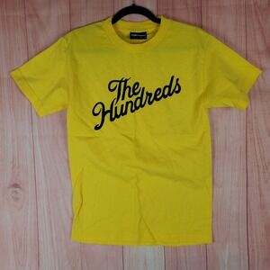 The Hundreds T Shirt Mens Small Radish Yellow Cotton Spellout Logo Casual Wear